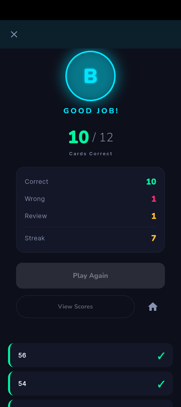 Results Screen