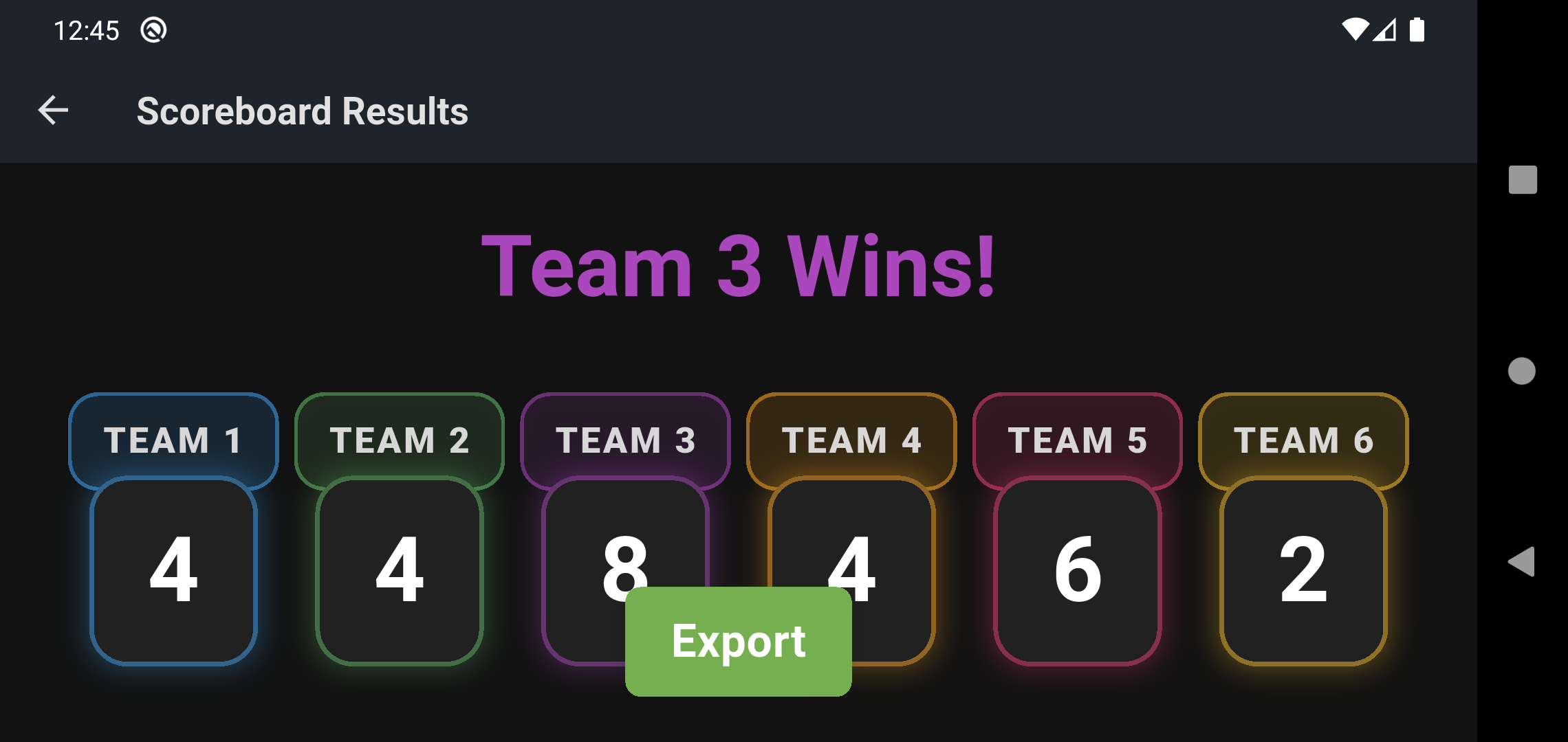 Results & History Screen